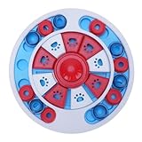 OVAQUIXI Hunde-Puzzlespielzeug, Langsamer Fressnapf mit Integriertem Rasseldesign für Interaktives Training und Geistige Stimulation für Katzen und Hunde (Rot)