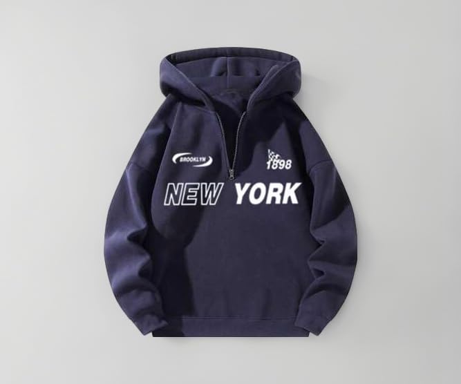Half Zipper Printed Hoodies for Men | Men's Sweatshirt