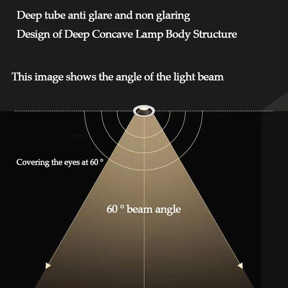 3.5 Inch LED Downlight, Round Commercial Recessed Lighting 7W 3000K/4000K/6000K switchable Recessed Ceiling Light for Hotel Lobbies,Library 2 Pack