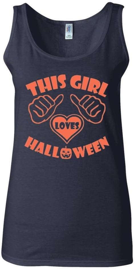 Junior This Girl Loves Halloween Graphic Novelty Tank Top