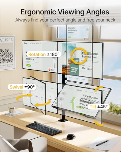 Image of monTEK Quad Monitor Stand for Four 17-32 inch Screens, 22 lbs Each