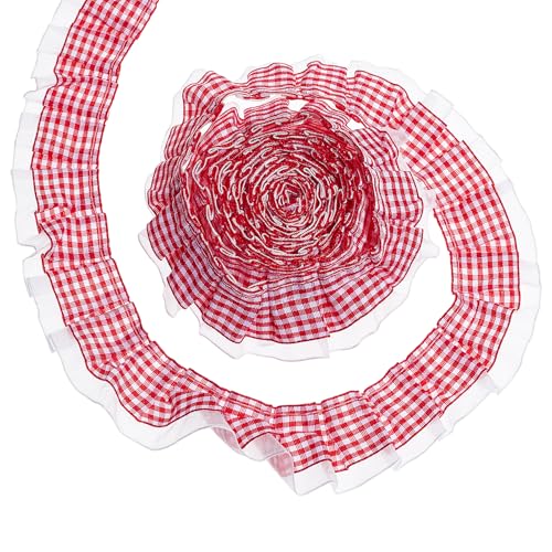 Elevata elasticità:riceverai 1 rotolo di nastri elastici a quadretti rossi da 5 metri, 1.38 pollice / 3.5cm di larghezza, entro l'intervallo consentito di deformazione elastica, può essere facilmente riportato alla sua lunghezza originale, allungamento senza deformazione