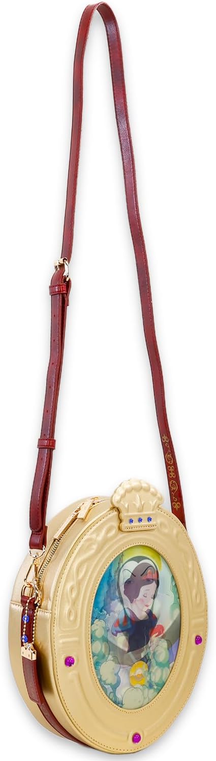 Snow White Purse for Women - Disney Handbag Bundle with Magic Mirror and Evil Queen Crossbody Bag for Teens Plus Water Bottle | Snow White Accessories