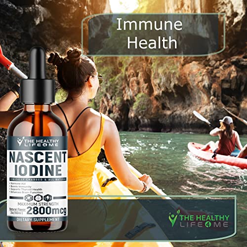 Nascent Iodine Organic | 2800Mcg | Potassium Iodide | Iodine Supplement | Iodine Drops | Vegan | Clear Color | Large 2Oz #TOP3
