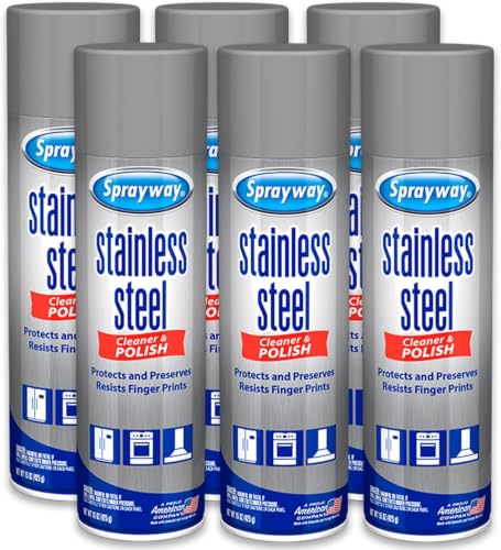 Sprayway Stainless Steel Cleaner Aerosol Spray (Oil-Based), ...