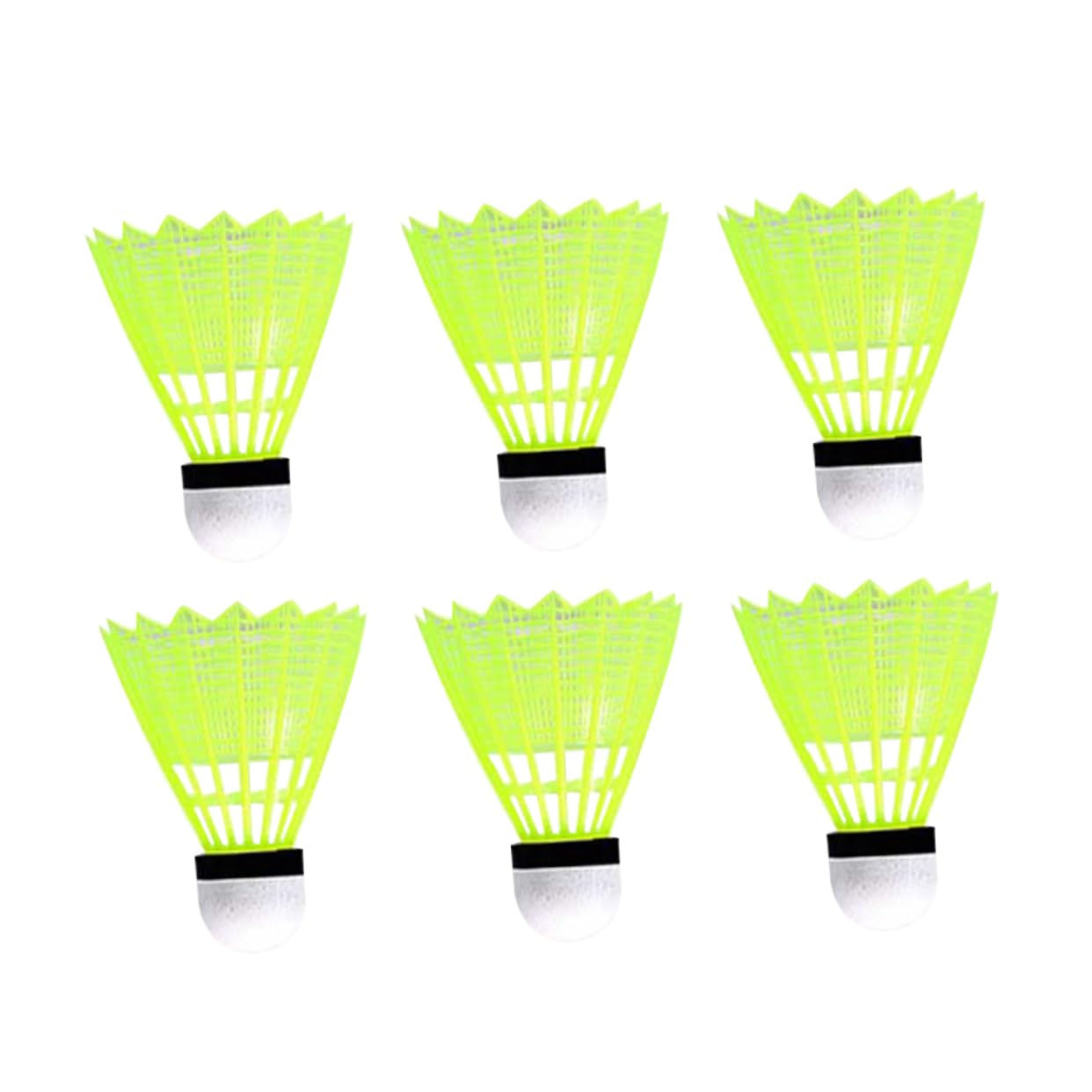 CORHAD Outdoor Badminton Set 6pc Nylon Shuttlecocks High Elasticity Durable for Training Fitness and Family Games
