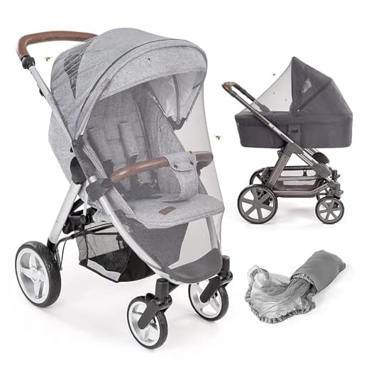 Moustiquaire / Protection anti-insectes universelle pour landau, poussette et lit parapluie Optimale contre les piqûres, Tissu à Mailles résistante, solide et lavable - Gris