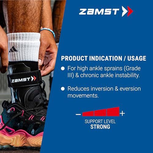 Image of Zamst Ankle Brace Support Stabilizer: A2-DX Mens & Womens Sports Brace for Basketball, Soccer, Volleyball, Football & Baseball - Right Ankle, Medium