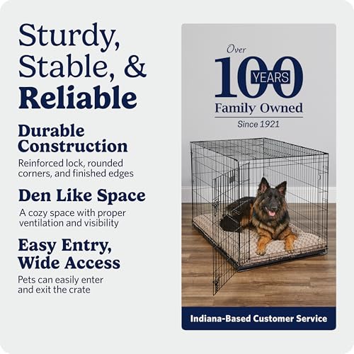 Image of MidWest Homes for Pets 48-Inch iCrate for Extra-Large Breeds, 90-110 lbs, Single Door Folding Dog Crate with Divider Panel, Leak-Proof Tray & Secure Latches, Portable, Durable & Easy to Assemble