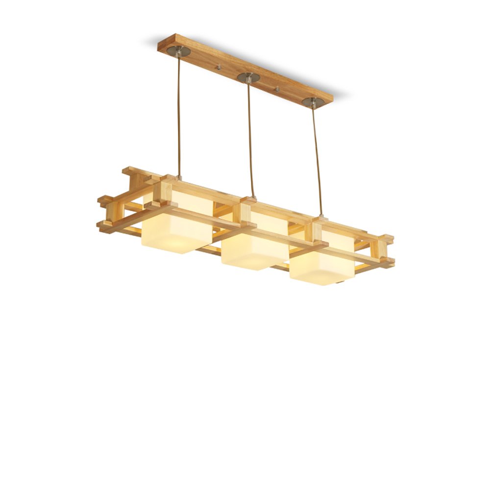 Lustre en bois massif moderne au design créatif pour grand salon