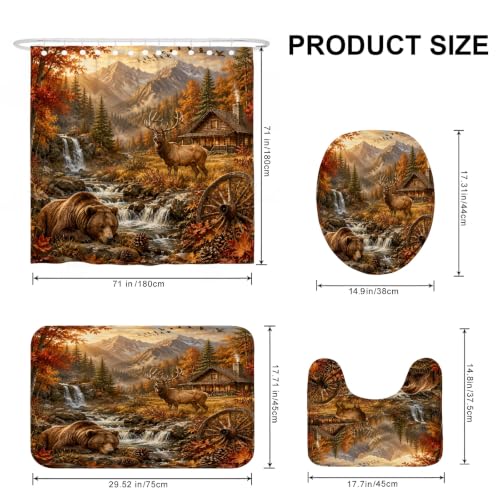 Rideaux de douche rustiques en toile durable lavable de qualité supérieure