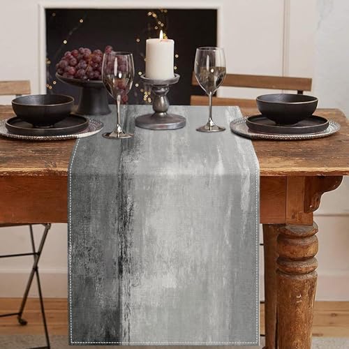 Emvency Table Runner, 13x72 Inch, Abstract Farmhouse Painting