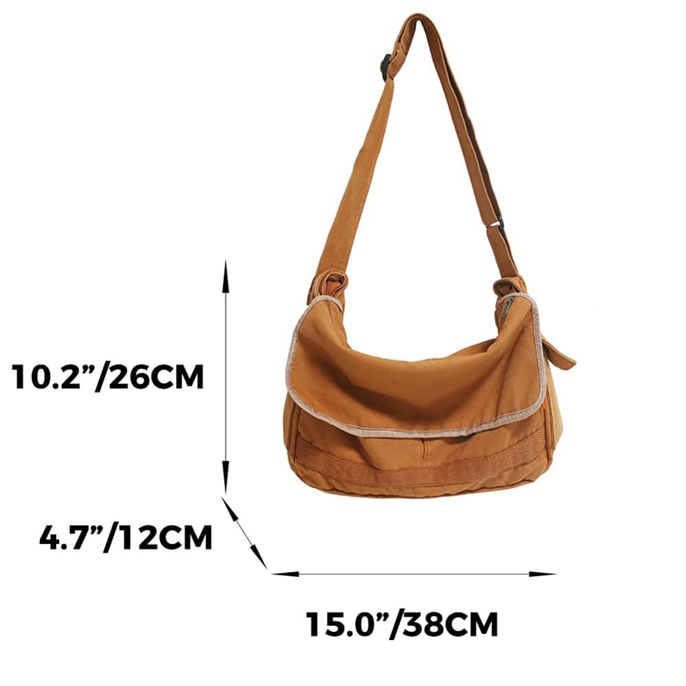 Generisch Borsa messenger vintage in tela per uomo e donna, borsa a tracolla Satchel Shoulder Bag Harajuku Streetwear (verde)