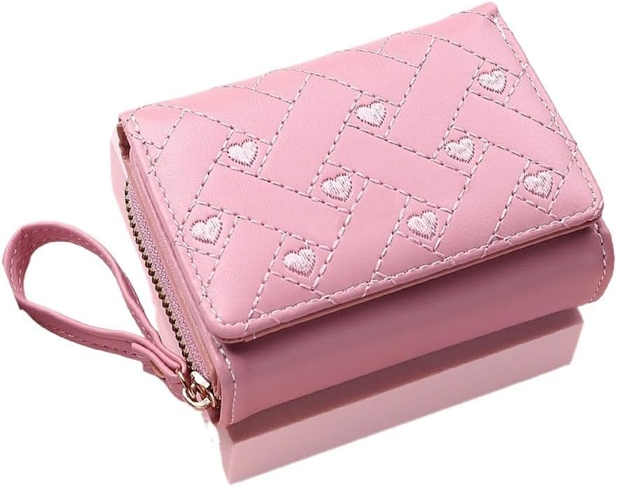 Lady Purse Womens Leather Wallet Coin(Maroon red)