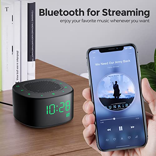 Housbay Alarm Clock Radio With Bluetooth Speaker, High-Fidelity Sounds, Dimmable Display, 4 Alarm Sounds, 7 Color Nightlight, Clock Radio For Bedroom #TOP4