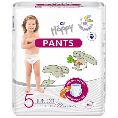 Bella Baby Happy Windel Pants Größe 5 Windelhöschen Junior 11-18 Kg im 1er Pack 22 Stück, Höschenwindeln zum Hochziehen, Töpfchen Trainingshose