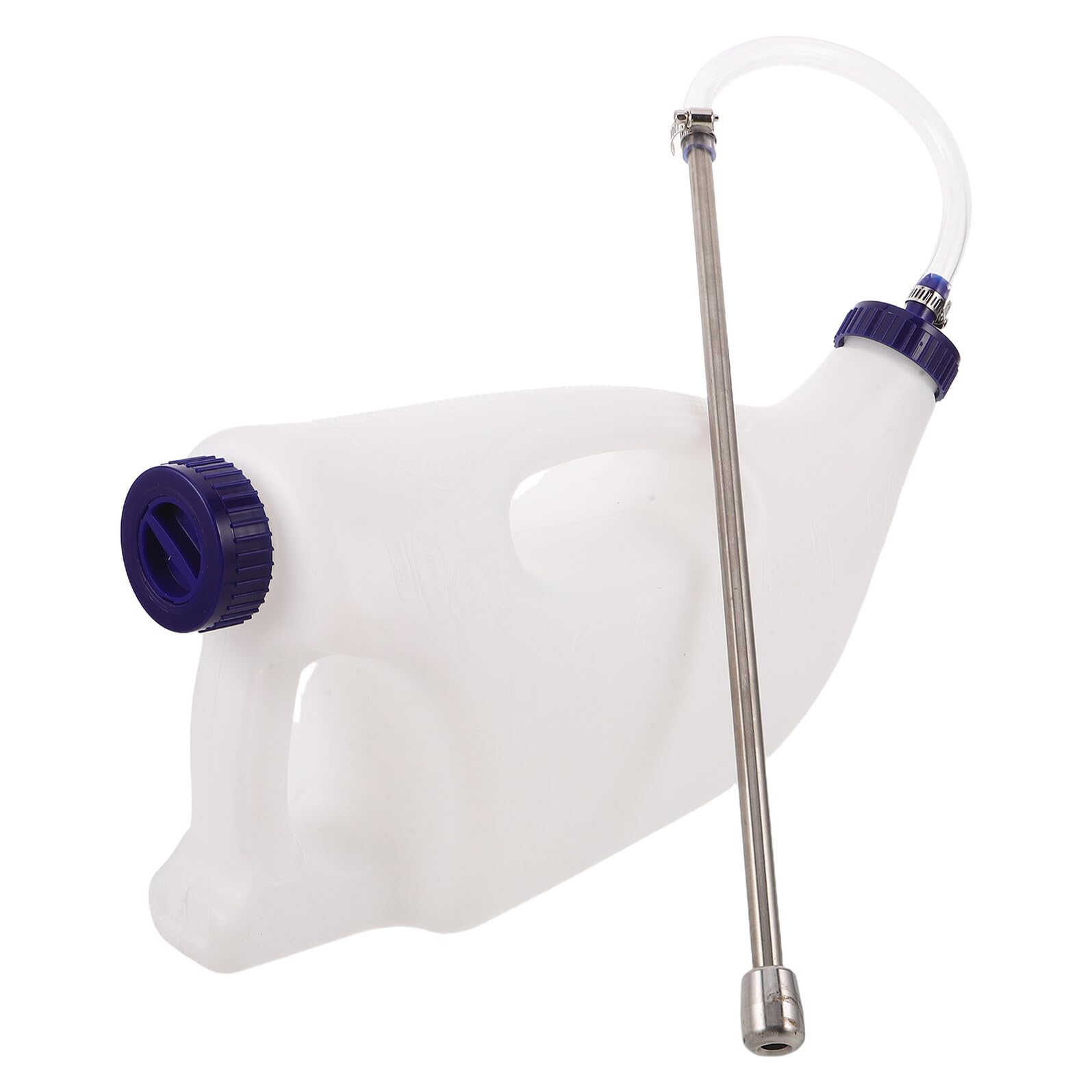 Biberon pour Veaux et Chèvres 4l en Plastique Blanc Poignée, Nourrisseur Polyvalent pour Élevage de Veaux et Absorption des Nutriments