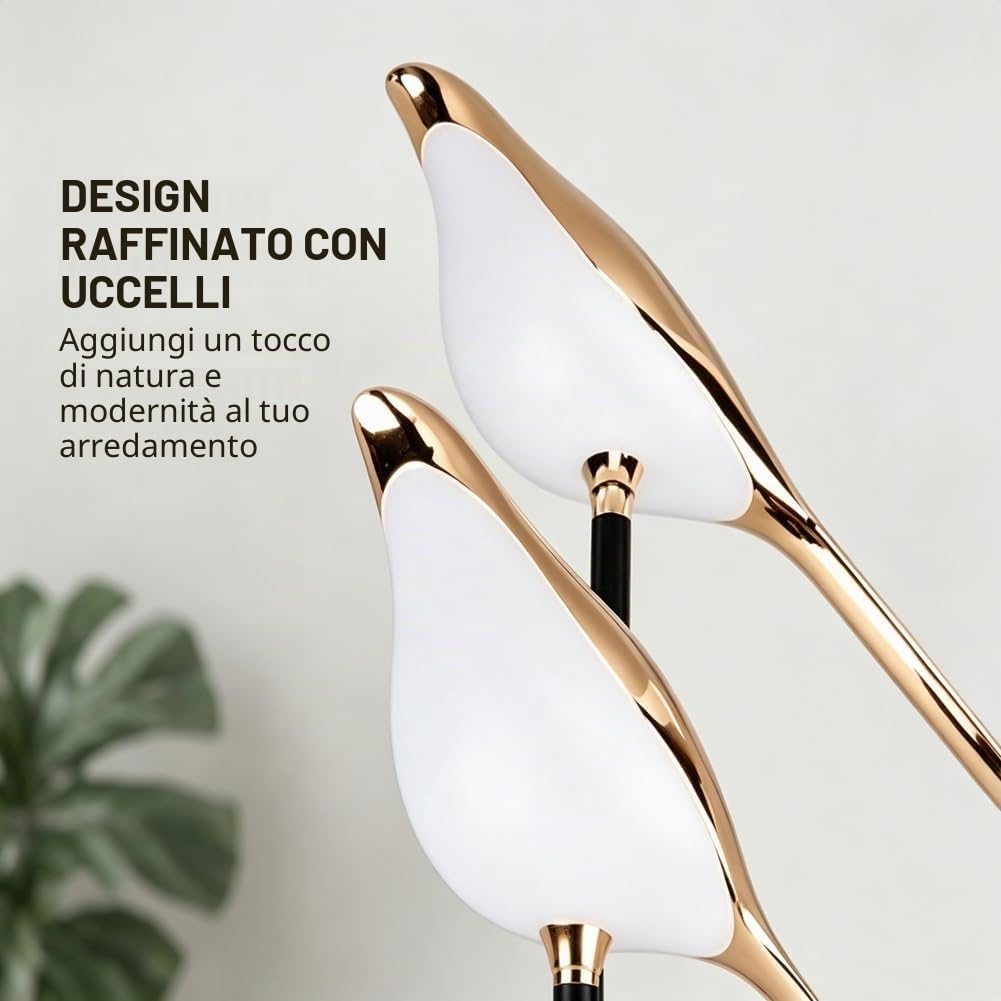 Lampada da parete Holigie Nordic Bird, luce naturale 4500K, moderna lampada da parete decorativa a LED per soggiorno e camera da letto