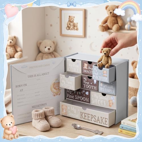 Pajean Teddy Bear Newborn Keepsake Box, 9.1 in Paper Memory Box — 사진 4