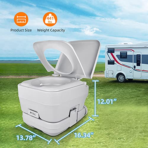 Image of YITAHOME Portable Camping Toilet | Travel RV Toilet, 2.6 Gallon Detachable Waste Tank, Double Water Spouts, Portable Toilet for Camping, Hiking, Hunting