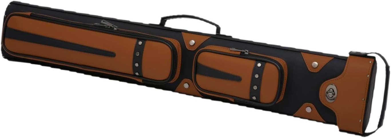 Billiard Sticks Carrying Case Carry Bag 8 Hole with Backpack Straps Portable PU Leather Soft Padded Storage Pouch Protector