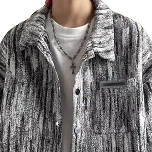 Chaqueta para hombre de teñido anudado con corte holgado informal 7