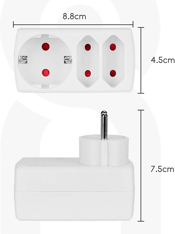 Aigostar 3-as Elosztó Adapter Gyermekzárral - Hordozható Többes Konnektor Aljzat Bővítő