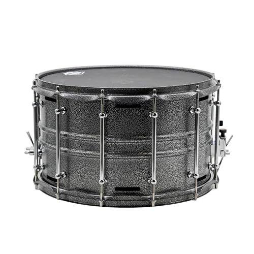 JBK Metal Silver Giant Cannon 1408 Low-Frequency Bass Drum Zinc Alloy Drum Shell 12 Ears 2 Rows of Vent Holes Includes Stepless Speed Key-Metal Silver
