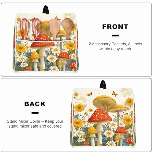 Image of Kitchen Dust Cover Compatible with 4.5 5 6 8 quart Stand Mixer | Kitchen Appliance Protective Covers with Top Handle and Pocket