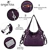 AngelKiss Handtasche Damen Schultertasche Multifunktionale Umhängetaschen Wasserdicht PU Veganes Leder mit Reißver Schlusstaschen #3