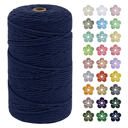 LEREATI Macrame Cord 3mm x 200m, Thick Macrame Rope Natural Cotton Rope Craft String