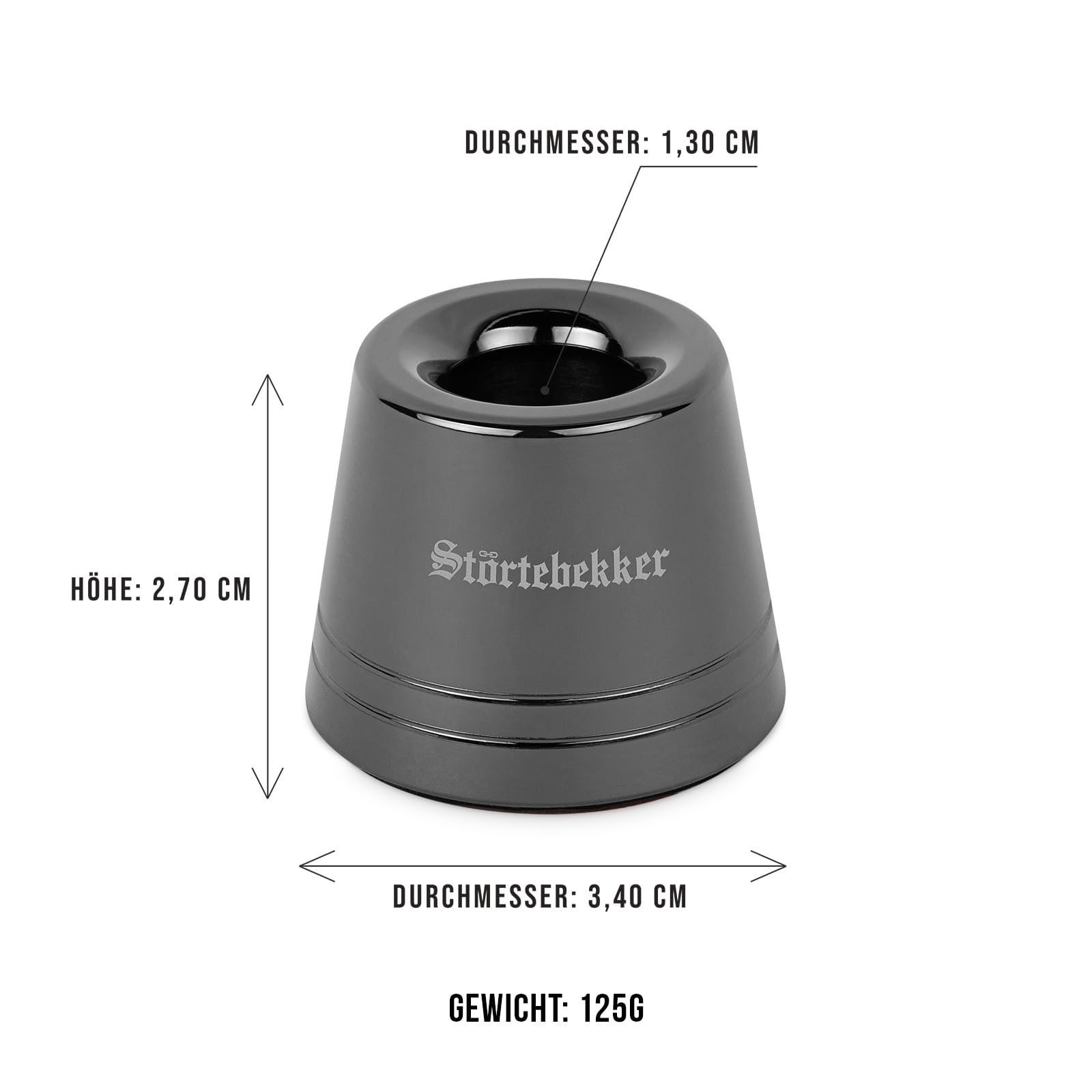 Störtebekker® Premium stojak do golenia "Hamburg" w zestawie z maszynką do golenia 'Hamburg' – czarny – wysokiej jakości akcesoria do Twojej łazienki – antypoślizgowy spód – masywna podstawa – 125 g –