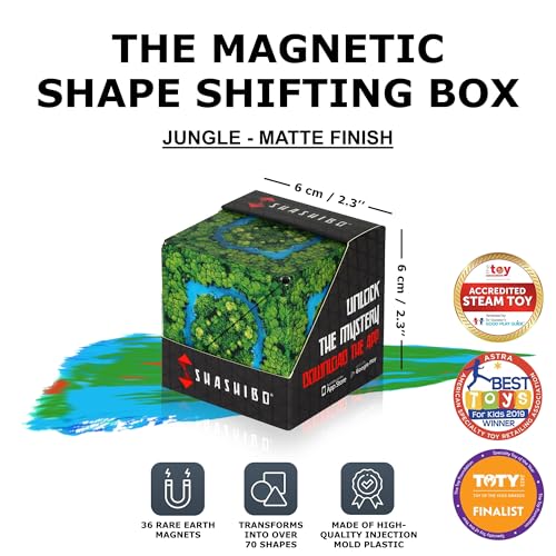 Image of Shashibo DODECA Magnetic Puzzle Cube, Sensory Fidget Toy for Adults & Kids, Stress Relief Fidget Toy for All Ages, Cool Fidget Toys for Desk, Shape Shifting Box, 100+ Possible Shapes
