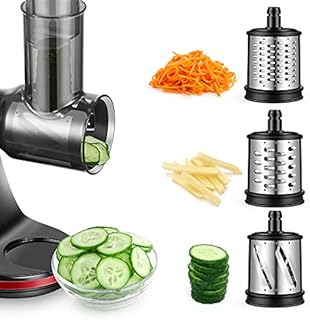 AMZCHEF Vegetables Slicer Shredder Accessories for 3-in-1 Slow Juicer - ZM1501 Accessories & GM3001 Accessories - Rotary Cheese Grater- Food Slicer with 3 Interchangeable Blades