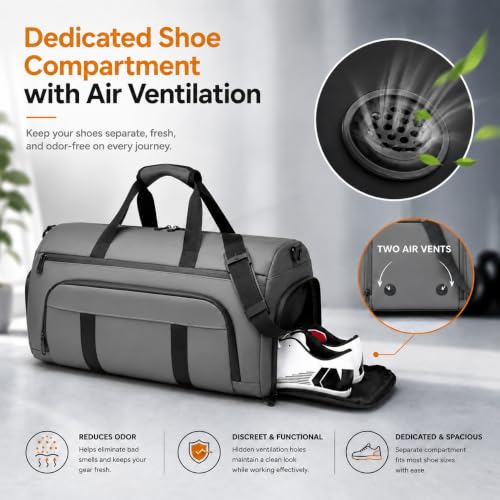Image of CAVALO - Be Unique Water Resistant Duffle Bag for Gym, Travel and Business Men & Women | Cabin Size Weekender Bag with Dedicated Ventilated Shoe Compartment, Wet Pouch & Luggage Sleeve