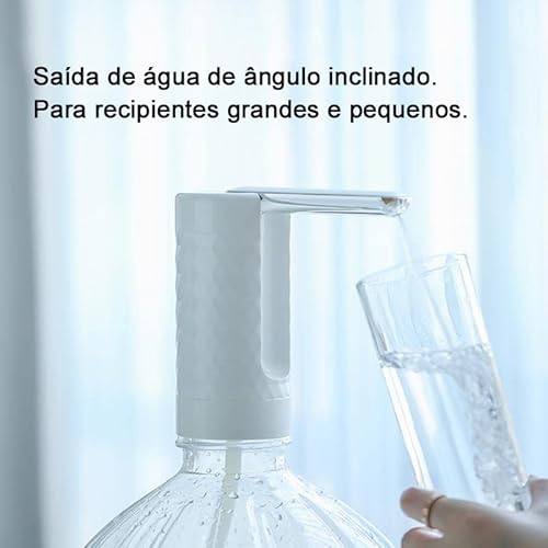 Bomba Agua Eletrica Manual Galao 18 Litros Garrafao Filtro Dispenser Usb Portatil Multiuso Bebedouro