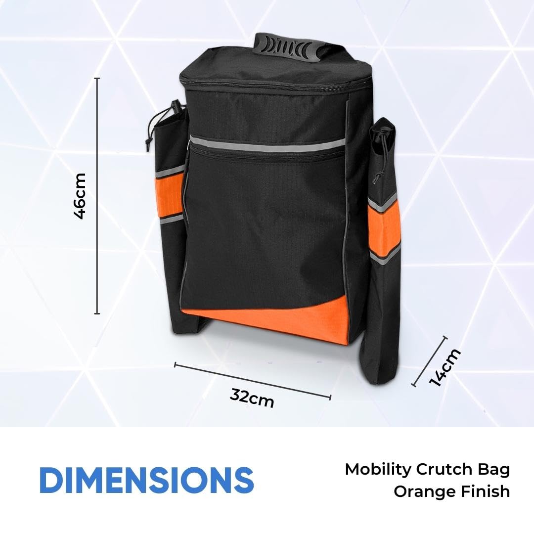 Biscay - Bolsa para muletas de movilidad - Naranja | Bolsas de movilidad para scooter Bolsa de silla de ruedas Soporte para bastón de patinete y silla de ruedas y movilidad Bolsas y cestas Accesorios