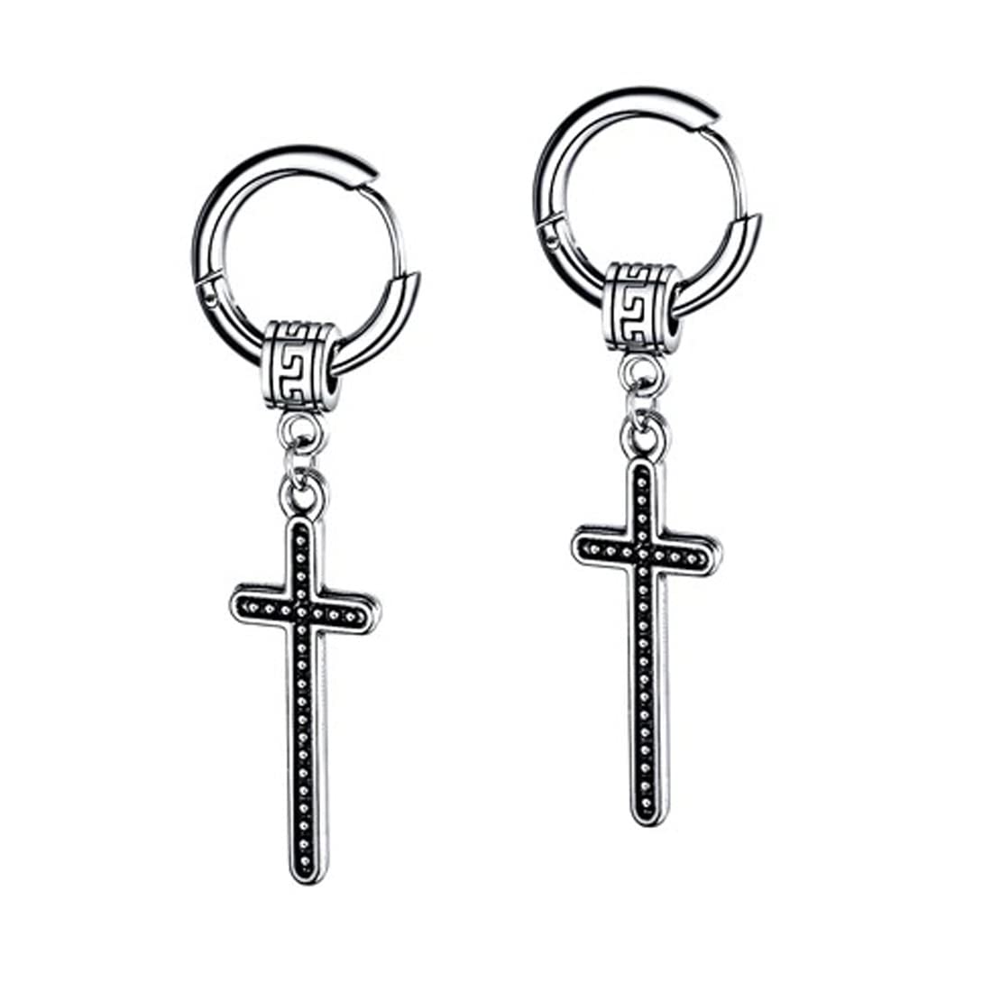 M Men Style Men Christ Jesus Cross Ear Studs Punk Titanium Steel Silver Piercing Jewelry Silver Stainless Steel Earrings For Men And Women SEr202244 (B09ZYFXX6V) Amazon Price History, Amazon Price Tracker