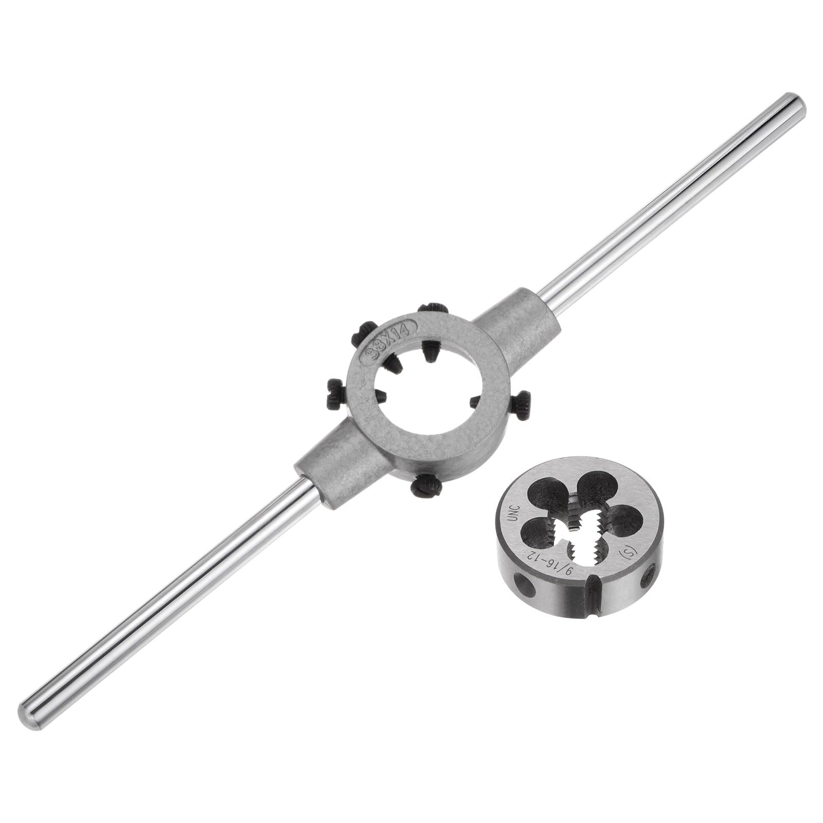 Terraja redonda 9/16-12 UNC y soporte de 38 mm uxcell para reparación de roscas