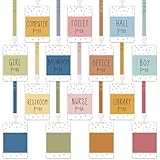 Dinifee Set of 14 Hall Pass Lanyards Boho School Passes Set Unbreakable PVC for Office Classroom Nurse Bathroom Library Teachers Students Supplies