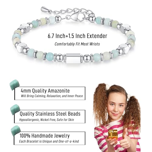Stocking Stuffers for Teen Girls, Kids, Tiny Gemstone Beaded Bracelets for Women Teenage Teen Girl Gift Trendy Stuff with Inspirational Card3