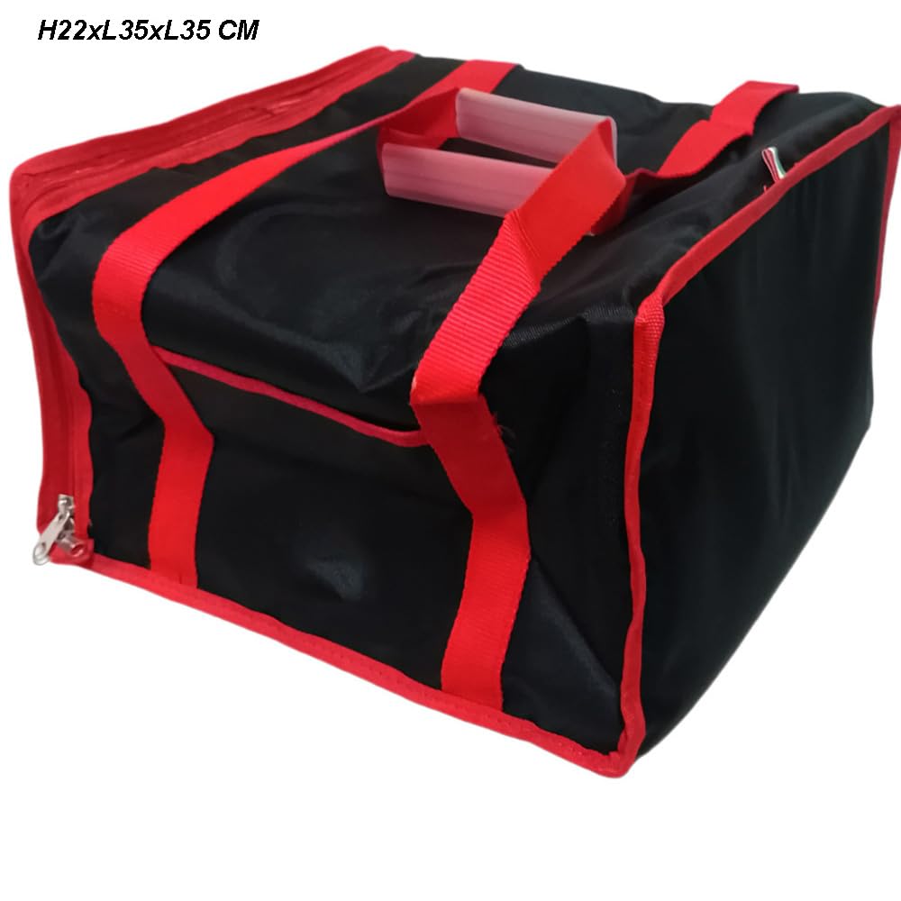 Borsa termica trasporto pizza a domicilio professionale zaino cm 35x35x22 doppio tessuto capiente 4/5 pizze delivery consegna driver porta pizza a casa