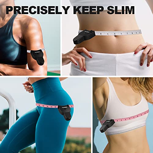 Tape Measure 2 Pack Body Measuring Tape 60Inch (150Cm), Lock Pin And Push-Button Retract, Ergonomic And Portable Design, Accurate Measuring Tape For Body Measurement And Weight Loss, Pink &White #TOP4