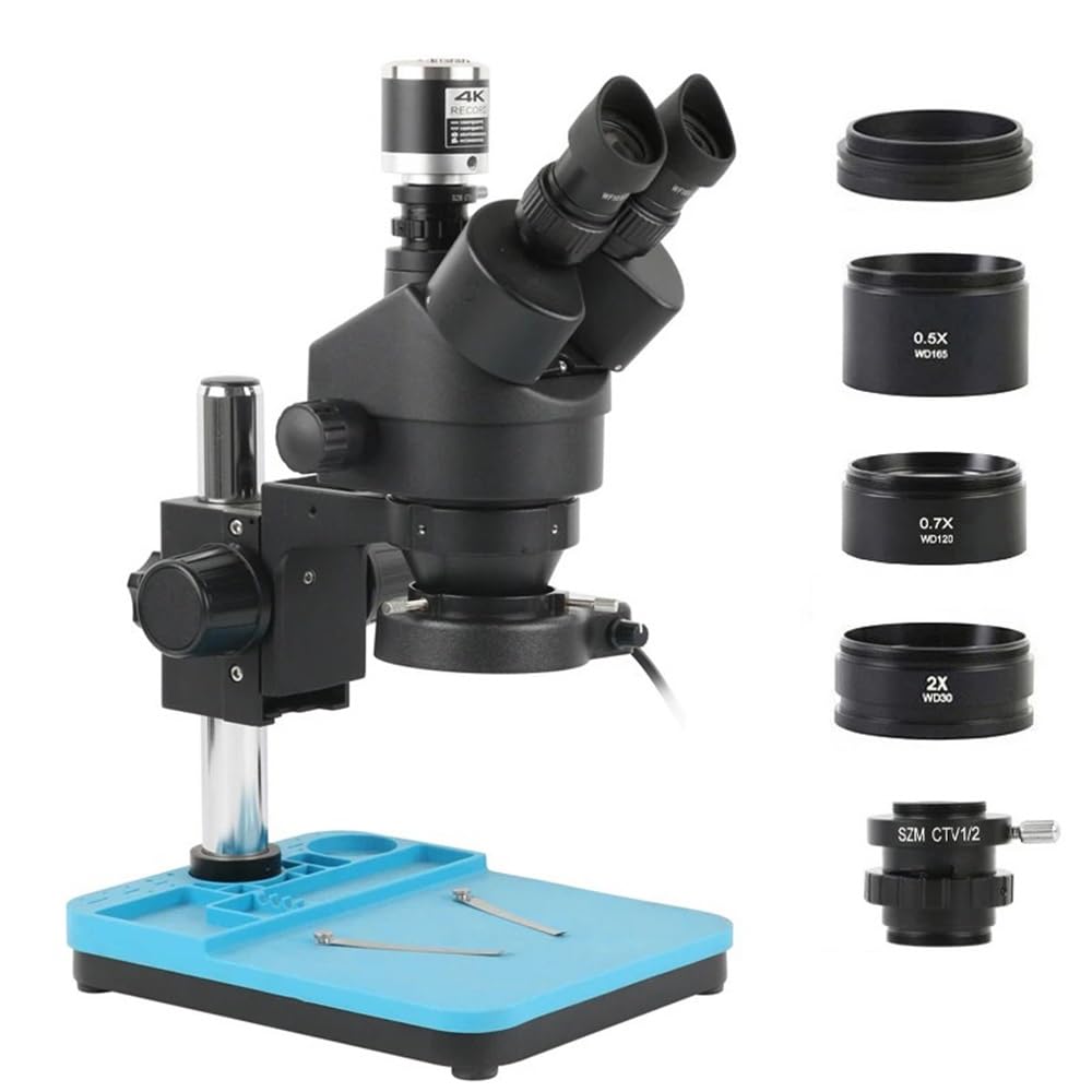 Microscope 3.5X-90X Continuous Zoom Simul Focal Stereo Trinocular Microscope 48MP Camera Set Industrial Video Camera Barlow Lens
