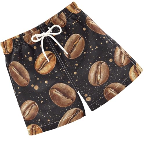 Pigsaly Boys Swim Trunks Brown Coffee Bean Boys Board Shorts Swimsuit Swimwear Summer Bathing Suit 4T