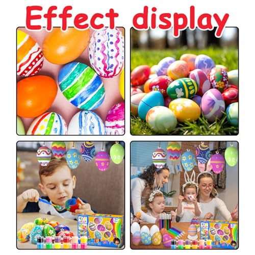 len Beschriften,25 Stück Deko zum Aufhängen,Eier Kunststoff mit Seil Basteln,Osterdekoration zum Verzieren und Färben für Dekoration