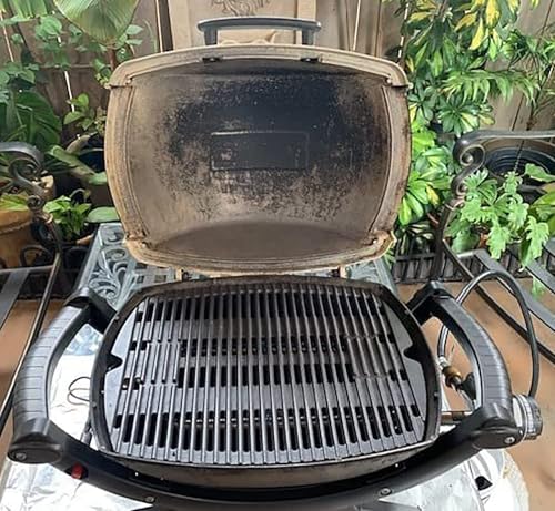 Image of 7582 Grill Grate for Weber Baby Q Parts, Weber Q1000 Accessories, Q1200, Q1400, Q100, Q120, Q140, 386001, 386002, Matte Enamel Cast Iron, Black, Rectangular, 17 inch x 12.7 inch, 1PC