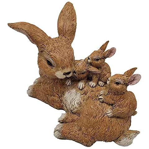 G&H Decor - Rabbit Poly Resin Lawn Statue - Hand Finished Ornament Figurine with Intricate Detail - Frost Resistant Garden Sculpture Suitable for Indoor or Outdoor Use - Bunny Patio Gift (Laying) Cover