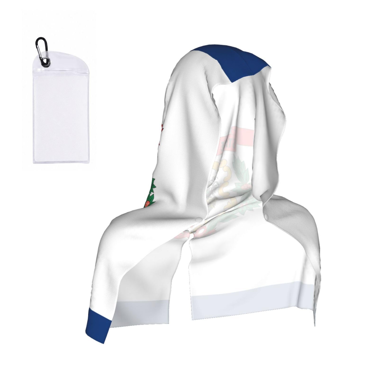 DUWAA West Virginia State Flag Print Cooling Hooded Sports Towel, 30×60cm Quick Drying Summer Cool Head Wrap For Neck And Face