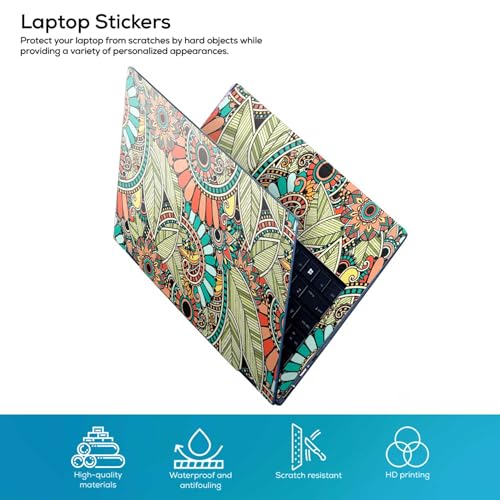 Image of Galaxsia Floral D45 Full Body Vinyl Laptop Skin /Sticker /Cover Upto 15.6 Inches Laptops Laminated-Removable-HD Quality Compatible for Hp-Dell-Sony-Lenovo-Asus etc.(15x10 Inches)